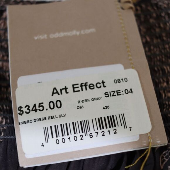 Odd Molly Silk Butterfly Print Purple Mini Dress Beaded Size 4 NWT - Picture 16 of 16